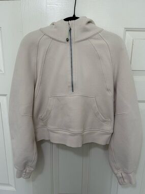 lululemon athletica Cropped Half-Zip Scuba Hoodie in Ivory